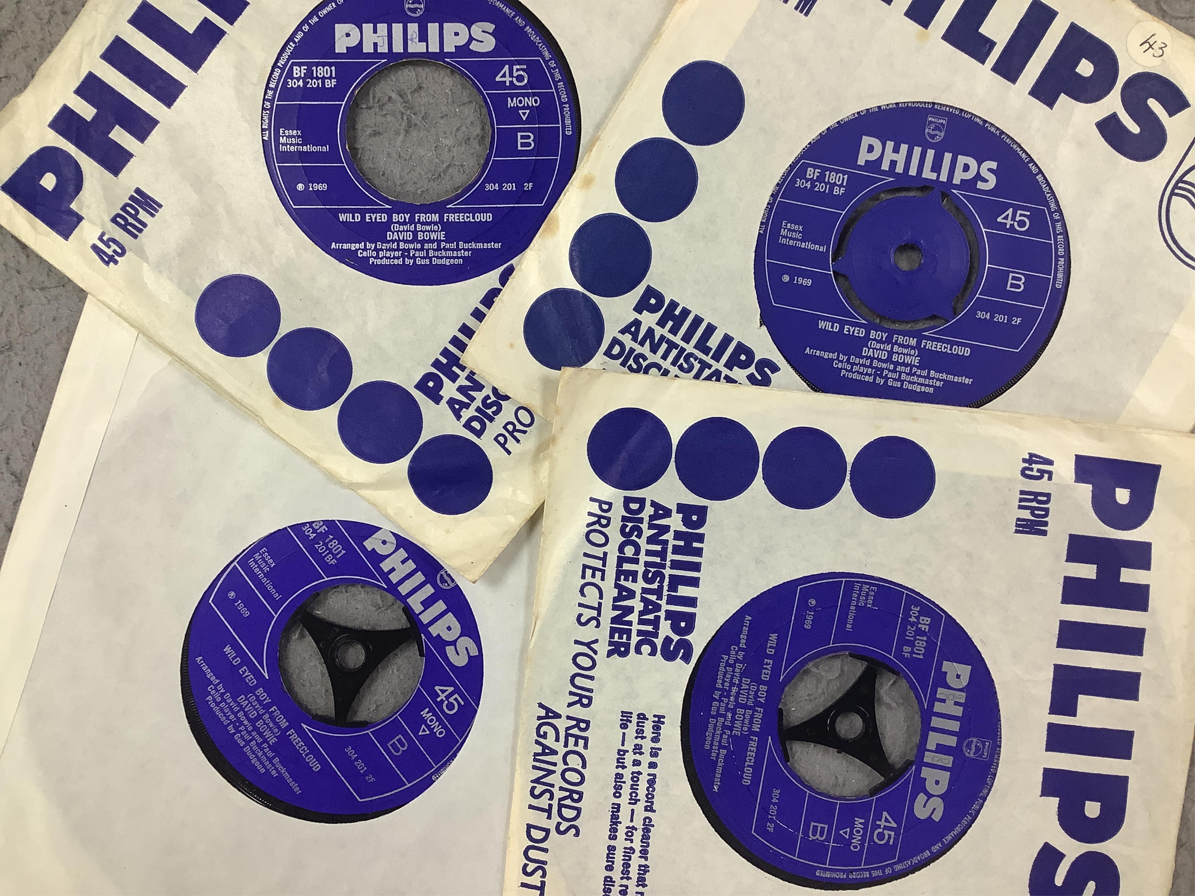 Four boxes of 7 inch singles, all on Pye, Philips and Fontana record labels, artists include; Marty Robbins, Wayne Fontana, The Pretty Things, the Troggs, the Merseys, Manfred Mann, the Herd, the Silkie, The Merseybeats,